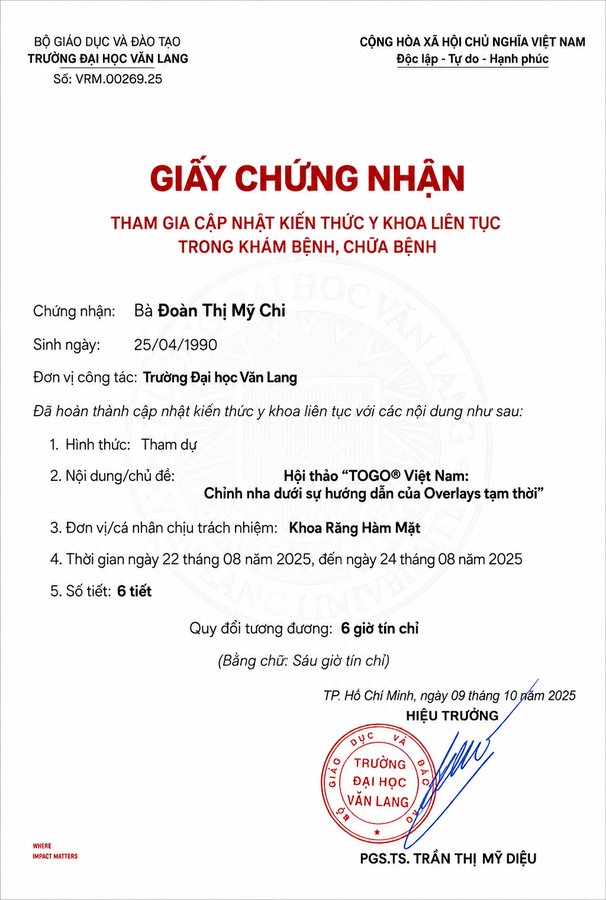 Giấy chứng nhận Đại học Văn Lang