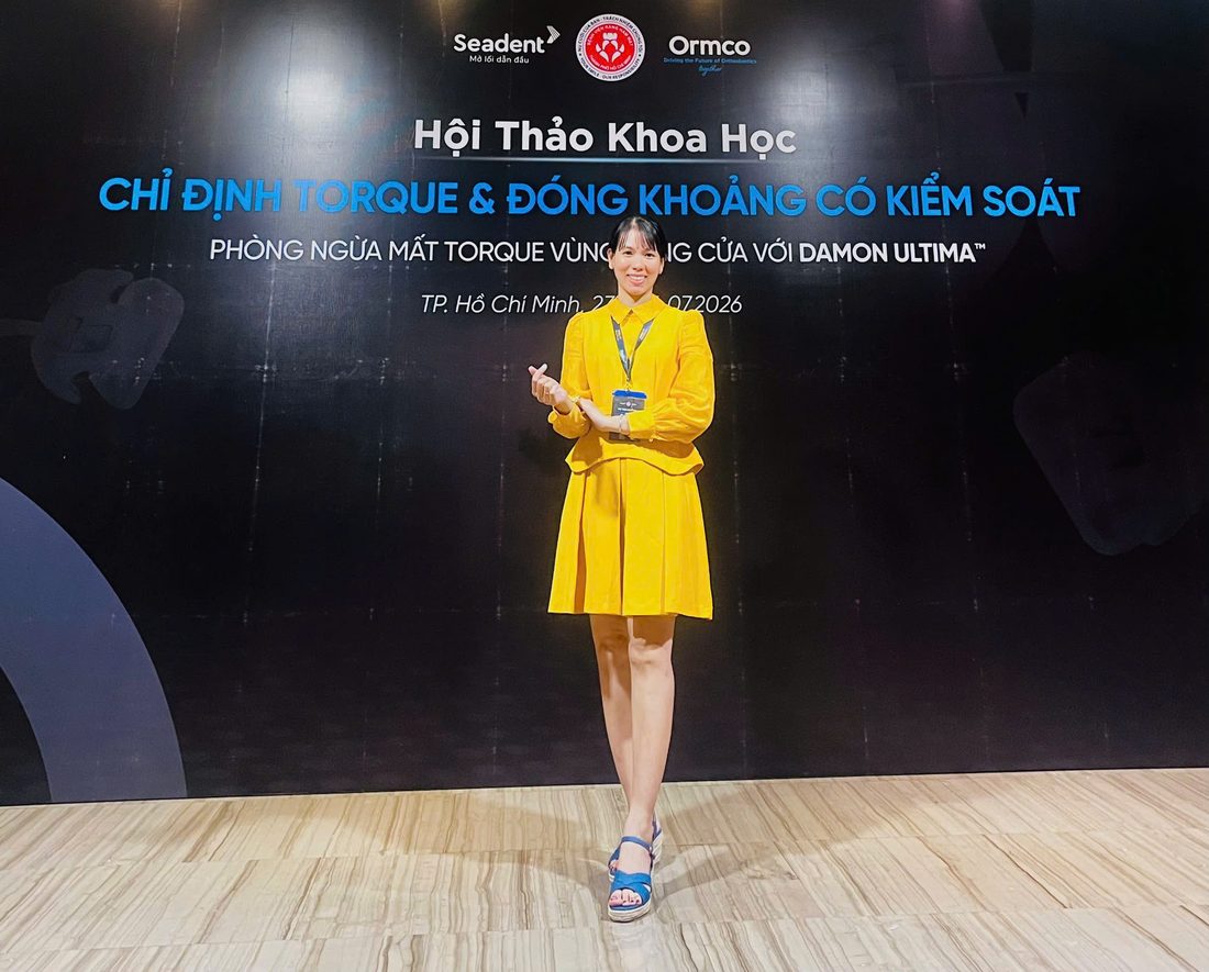 Bác sĩ Mỹ Chi tại hội thảo chỉnh nha